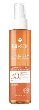 Olio Dermatologico SPF 30 - Rilastil - Olio Solare 200 ml - Olio dermatologico protettivo con SPF 30